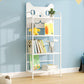Scandinavian Standard Bookcase Metal Open Back Bookshelf with Shelves 23.6"L x 11"W x 55.1"H White Clearhalo 'Bookcases' 'furn' 'furn_bookcases' 'Furniture' 'Office Furniture' 6447812