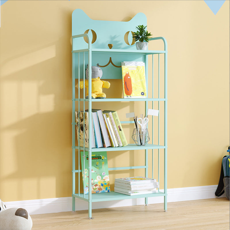 Scandinavian Standard Bookcase Metal Open Back Bookshelf with Shelves 23.6"L x 11"W x 55.1"H Blue Clearhalo 'Bookcases' 'furn' 'furn_bookcases' 'Furniture' 'Office Furniture' 6447816