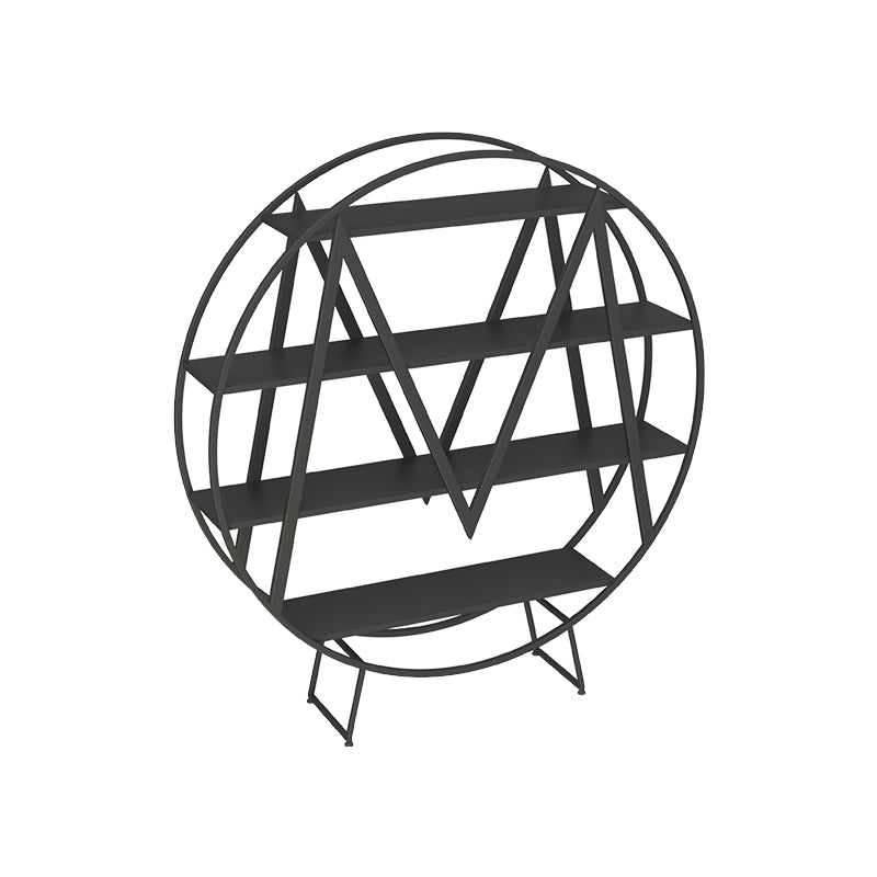 Glam 4 Shelves Bookcase Etagere Metal Open Back Bookshelf with Shelves Clearhalo 'Bookcases' 'furn' 'furn_bookcases' 'Furniture' 'Office Furniture' 6447851