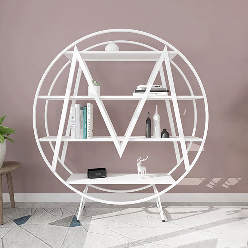 Glam 4 Shelves Bookcase Etagere Metal Open Back Bookshelf with Shelves Clearhalo 'Bookcases' 'furn' 'furn_bookcases' 'Furniture' 'Office Furniture' 6447855