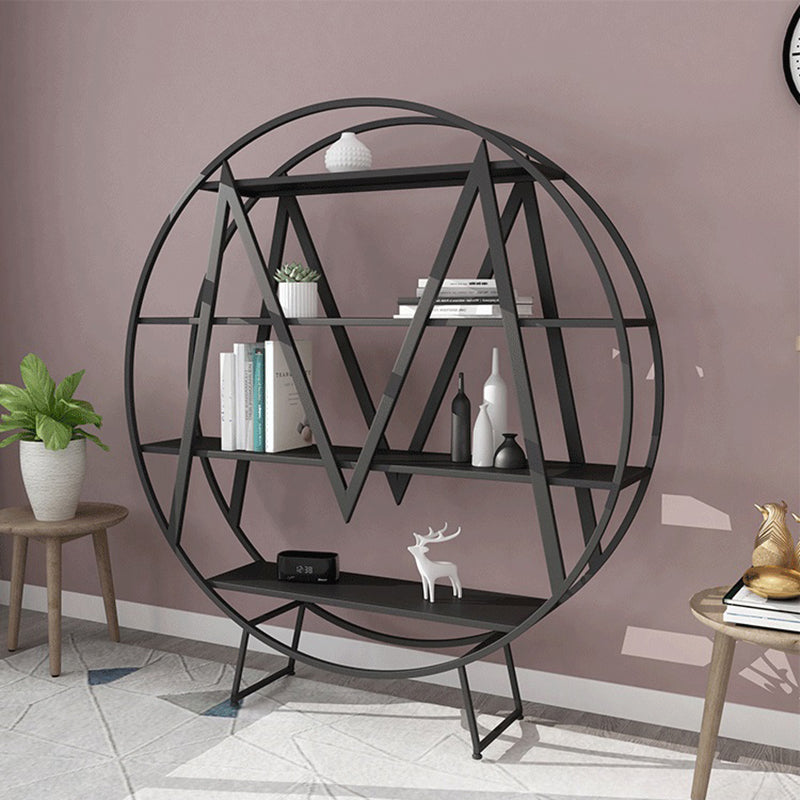 Glam 4 Shelves Bookcase Etagere Metal Open Back Bookshelf with Shelves Clearhalo 'Bookcases' 'furn' 'furn_bookcases' 'Furniture' 'Office Furniture' 6447856