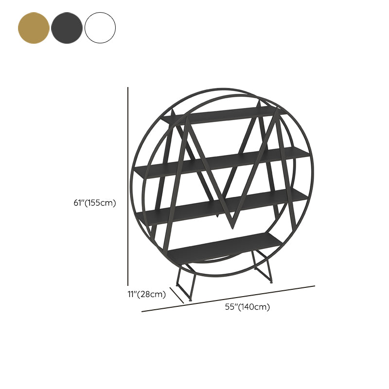 Glam 4 Shelves Bookcase Etagere Metal Open Back Bookshelf with Shelves Clearhalo 'Bookcases' 'furn' 'furn_bookcases' 'Furniture' 'Office Furniture' 6447860