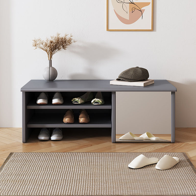 Modern Rubber Wood Bench Rectangle Home Storage Seating Bench with Legs Grey Clearhalo 'Benches' 'Chairs & Seating' 'furn' 'furn_benches' 'Furniture' 'Living Room Furniture' 6447925