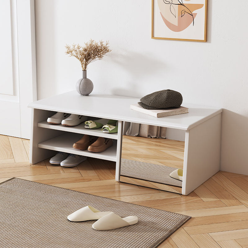 Modern Rubber Wood Bench Rectangle Home Storage Seating Bench with Legs White Clearhalo 'Benches' 'Chairs & Seating' 'furn' 'furn_benches' 'Furniture' 'Living Room Furniture' 6447928