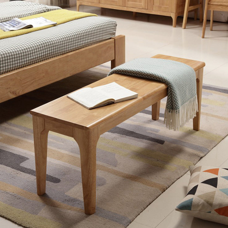 13.65-inch W Mid-Century Modern Seating Bench Solid Wood Bench Natural Clearhalo 'Benches' 'Chairs & Seating' 'furn' 'furn_benches' 'Furniture' 'Living Room Furniture' 6447932