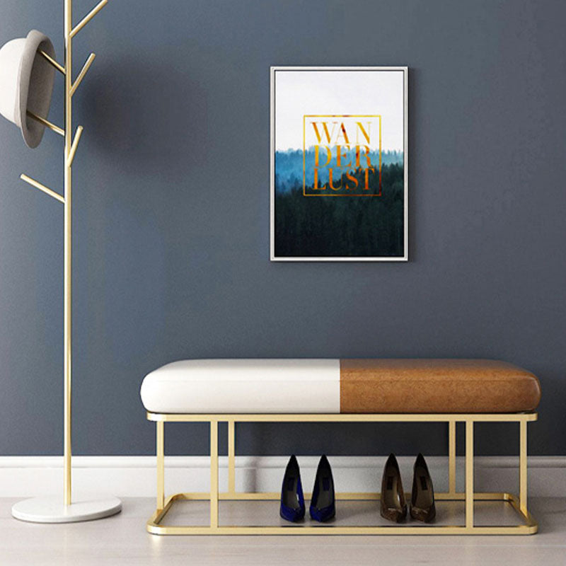 Mid-Century Modern Upholstered Bench Bedroom Seating Bench in Brown and White with Legs Clearhalo 'Benches' 'Chairs & Seating' 'furn' 'furn_benches' 'Furniture' 'Living Room Furniture' 6447961