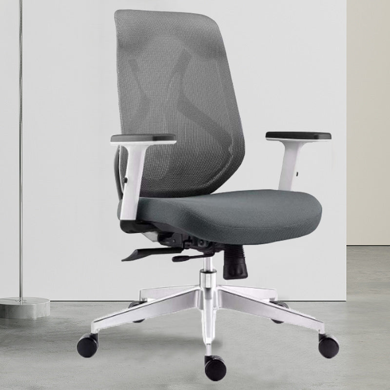Modern Desk Chair Mesh Swivel Office Chair High-Back Chair with Wheels 1 Piece Gray Clearhalo 'furn' 'furn_office_chair' 'Furniture' 'Office Chairs' 'Office Furniture' 'office_chair' 6447968