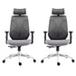 Modern Desk Chair Mesh Swivel Office Chair High-Back Chair with Wheels 2 Piece Set Black Clearhalo 'furn' 'furn_office_chair' 'Furniture' 'Office Chairs' 'Office Furniture' 'office_chair' 6447969