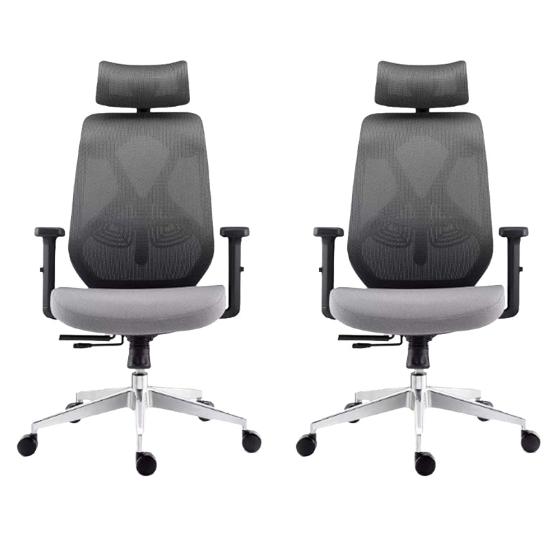 Modern Desk Chair Mesh Swivel Office Chair High-Back Chair with Wheels 2 Piece Set Black Clearhalo 'furn' 'furn_office_chair' 'Furniture' 'Office Chairs' 'Office Furniture' 'office_chair' 6447969