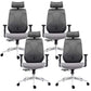 Modern Desk Chair Mesh Swivel Office Chair High-Back Chair with Wheels 4 Piece Set Black Clearhalo 'furn' 'furn_office_chair' 'Furniture' 'Office Chairs' 'Office Furniture' 'office_chair' 6447971