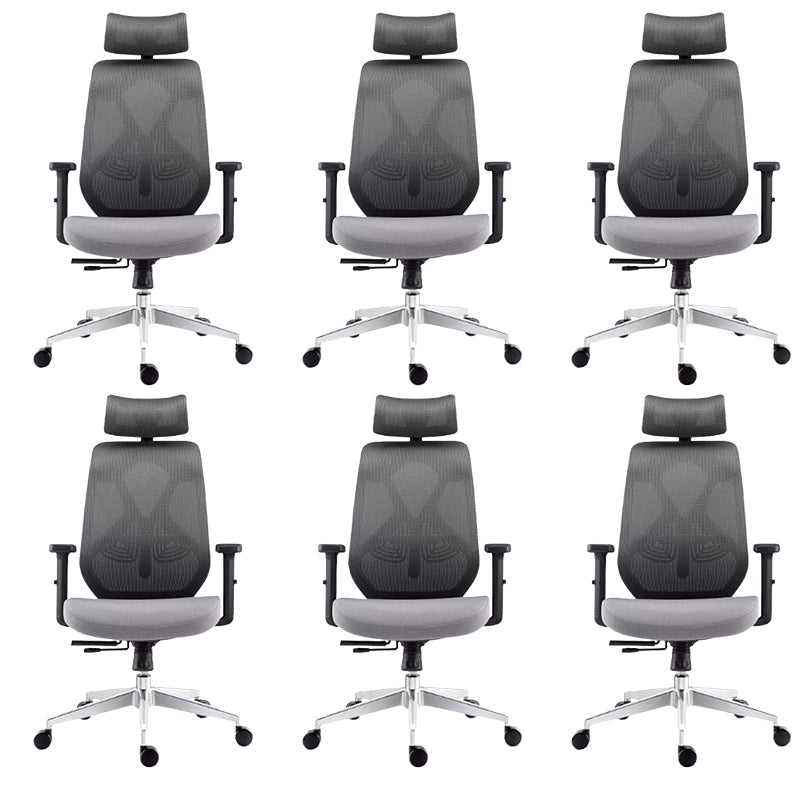 Modern Desk Chair Mesh Swivel Office Chair High-Back Chair with Wheels 6 Piece Set Black Clearhalo 'furn' 'furn_office_chair' 'Furniture' 'Office Chairs' 'Office Furniture' 'office_chair' 6447972