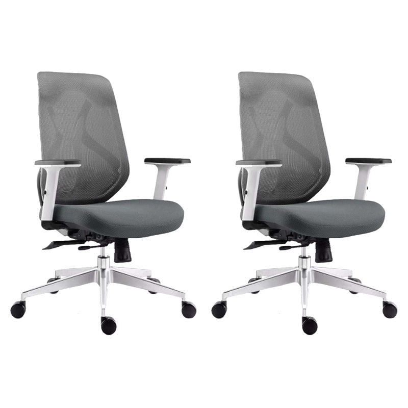 Modern Desk Chair Mesh Swivel Office Chair High-Back Chair with Wheels 2 Piece Set Gray Clearhalo 'furn' 'furn_office_chair' 'Furniture' 'Office Chairs' 'Office Furniture' 'office_chair' 6447977