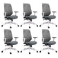 Modern Desk Chair Mesh Swivel Office Chair High-Back Chair with Wheels 6 Piece Set Gray Clearhalo 'furn' 'furn_office_chair' 'Furniture' 'Office Chairs' 'Office Furniture' 'office_chair' 6447981