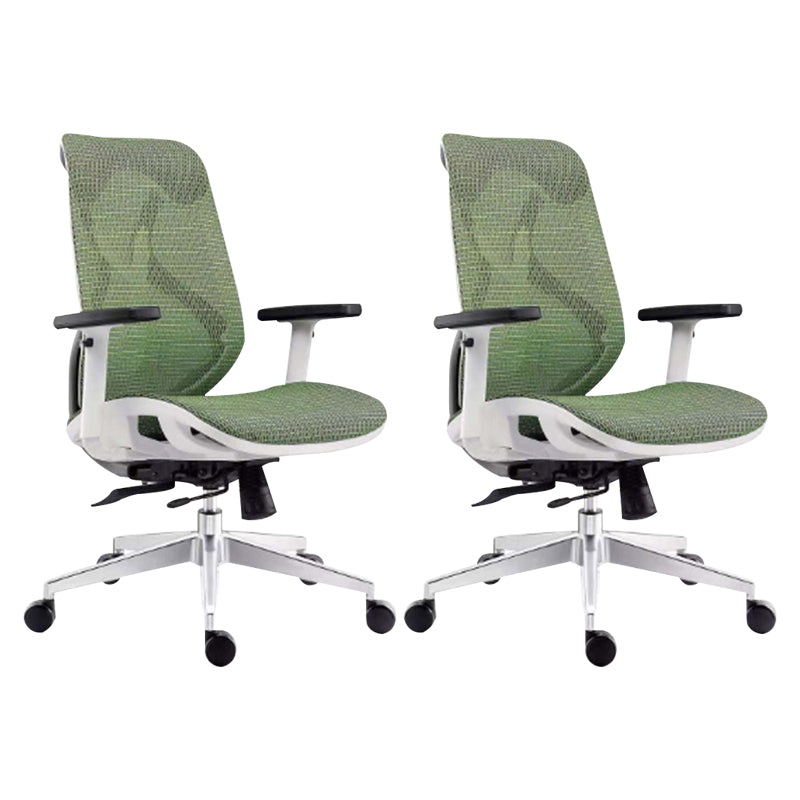 Modern Desk Chair Mesh Swivel Office Chair High-Back Chair with Wheels 2 Piece Set Green Clearhalo 'furn' 'furn_office_chair' 'Furniture' 'Office Chairs' 'Office Furniture' 'office_chair' 6447984