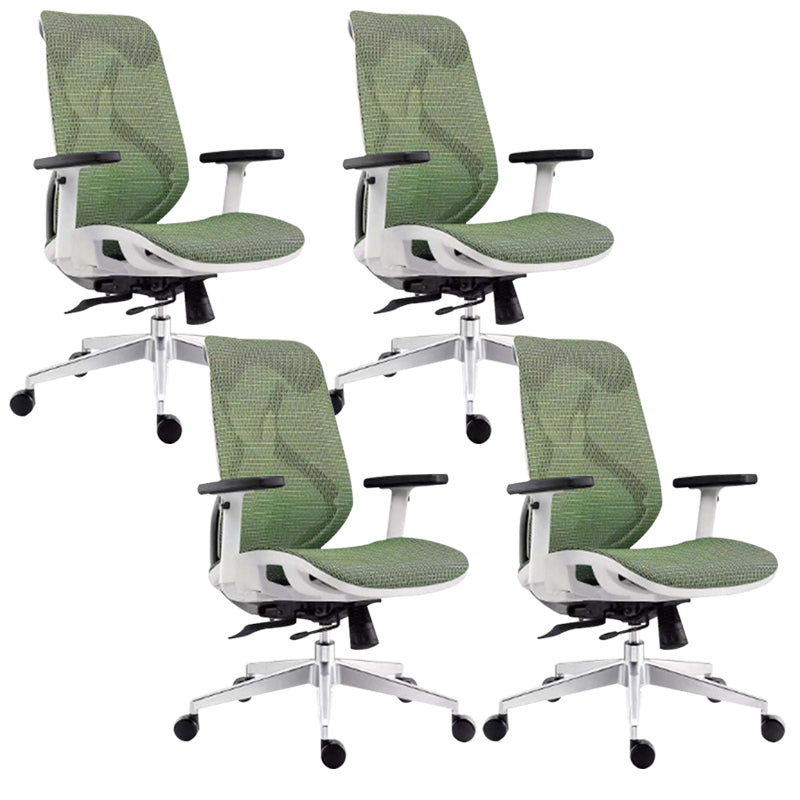 Modern Desk Chair Mesh Swivel Office Chair High-Back Chair with Wheels 4 Piece Set Green Clearhalo 'furn' 'furn_office_chair' 'Furniture' 'Office Chairs' 'Office Furniture' 'office_chair' 6447985