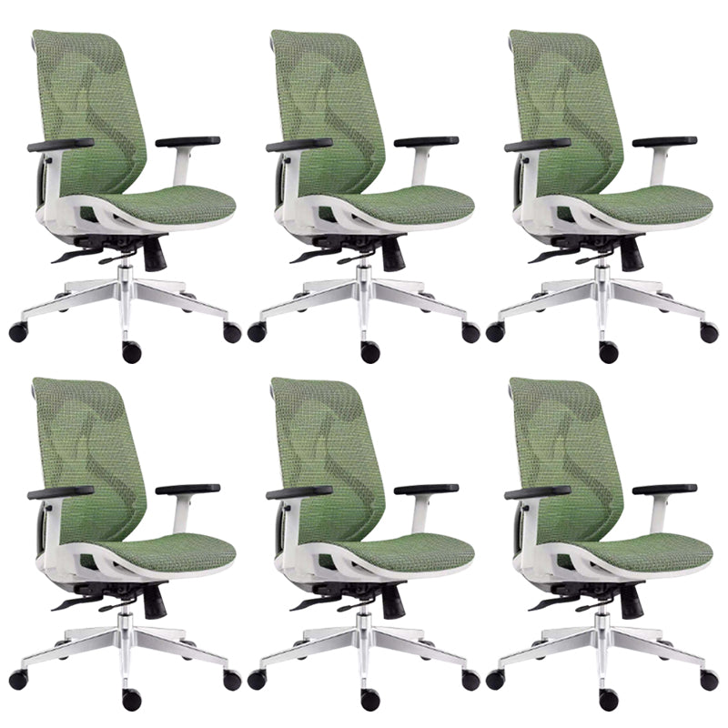 Modern Desk Chair Mesh Swivel Office Chair High-Back Chair with Wheels 6 Piece Set Green Clearhalo 'furn' 'furn_office_chair' 'Furniture' 'Office Chairs' 'Office Furniture' 'office_chair' 6447986