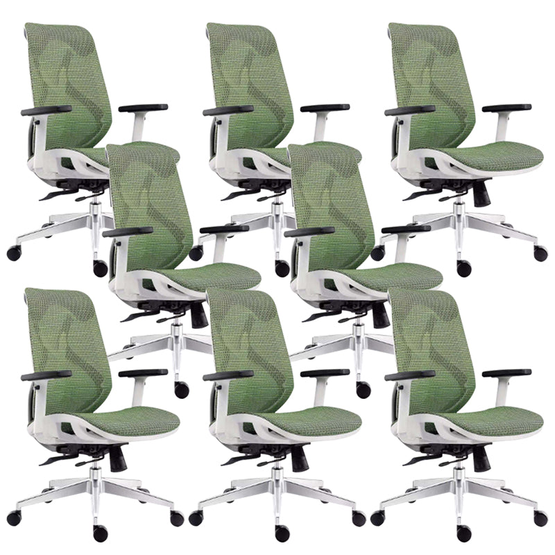 Modern Desk Chair Mesh Swivel Office Chair High-Back Chair with Wheels 8 Piece Set Green Clearhalo 'furn' 'furn_office_chair' 'Furniture' 'Office Chairs' 'Office Furniture' 'office_chair' 6447987