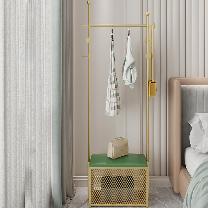 Luxury Coat Rack Metallic Free Standing Hooks Design Coat Rack with Pad Clearhalo 'Entry & Mudroom Furniture' 'furn' 'furn_hall_tree_coat_racks' 'Furniture' 'Hall Trees & Coat Racks' 'hall_tree_coat_racks' 6448035