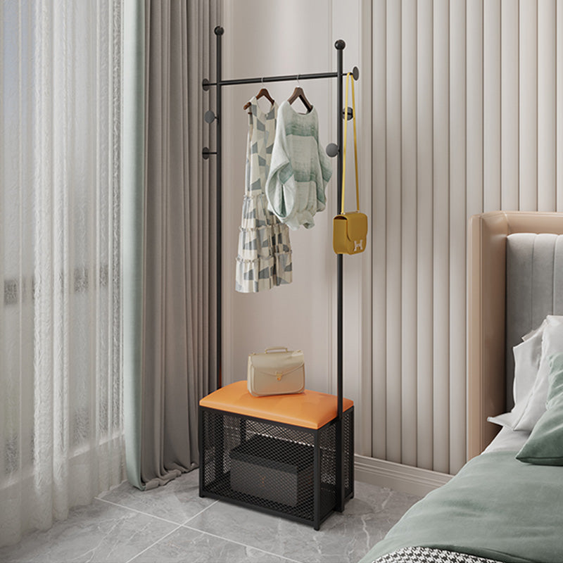 Luxury Coat Rack Metallic Free Standing Hooks Design Coat Rack with Pad Orange Black Clearhalo 'Entry & Mudroom Furniture' 'furn' 'furn_hall_tree_coat_racks' 'Furniture' 'Hall Trees & Coat Racks' 'hall_tree_coat_racks' 6448036