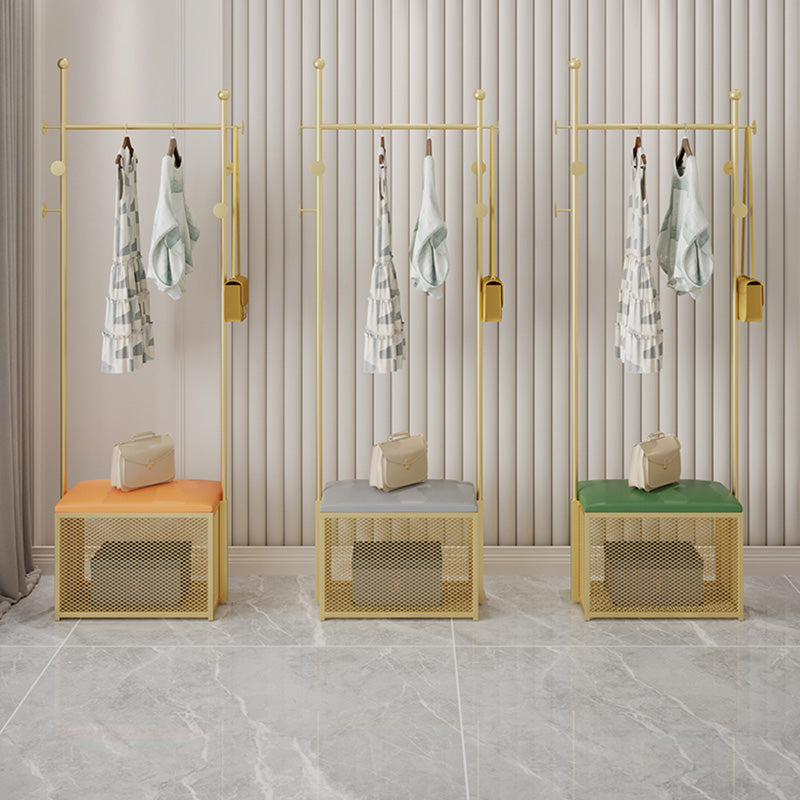 Luxury Coat Rack Metallic Free Standing Hooks Design Coat Rack with Pad Clearhalo 'Entry & Mudroom Furniture' 'furn' 'furn_hall_tree_coat_racks' 'Furniture' 'Hall Trees & Coat Racks' 'hall_tree_coat_racks' 6448037