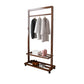 Contemporary Style Coat Hanger Shelves Design Solid Wood Coat Rack for Living Room Walnut Casters Included Clearhalo 'Entry & Mudroom Furniture' 'furn' 'furn_hall_tree_coat_racks' 'Furniture' 'Hall Trees & Coat Racks' 'hall_tree_coat_racks' 6448133