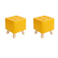 Water Resistant Pouf Tufted Whole Colored Square Faux Leather Pouf Stool 11"L x 11"W x 12"H Yellow 2 Piece Set Clearhalo 'furn' 'furn_ottomans_poufs' 'Furniture' 'Living Room Furniture' 'Ottomans & Poufs' 'ottomans_poufs' 6448176