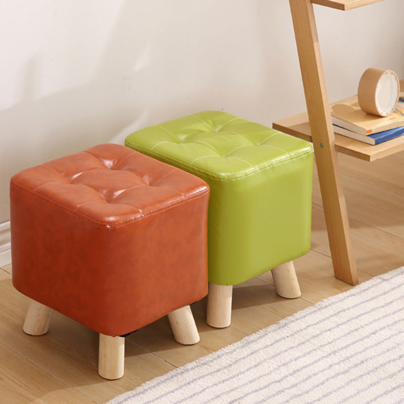 Water Resistant Pouf Tufted Whole Colored Square Faux Leather Pouf Stool Clearhalo 'furn' 'furn_ottomans_poufs' 'Furniture' 'Living Room Furniture' 'Ottomans & Poufs' 'ottomans_poufs' 6448182