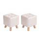 Water Resistant Pouf Tufted Whole Colored Square Faux Leather Pouf Stool 11"L x 11"W x 12"H White 2 Piece Set Clearhalo 'furn' 'furn_ottomans_poufs' 'Furniture' 'Living Room Furniture' 'Ottomans & Poufs' 'ottomans_poufs' 6448204