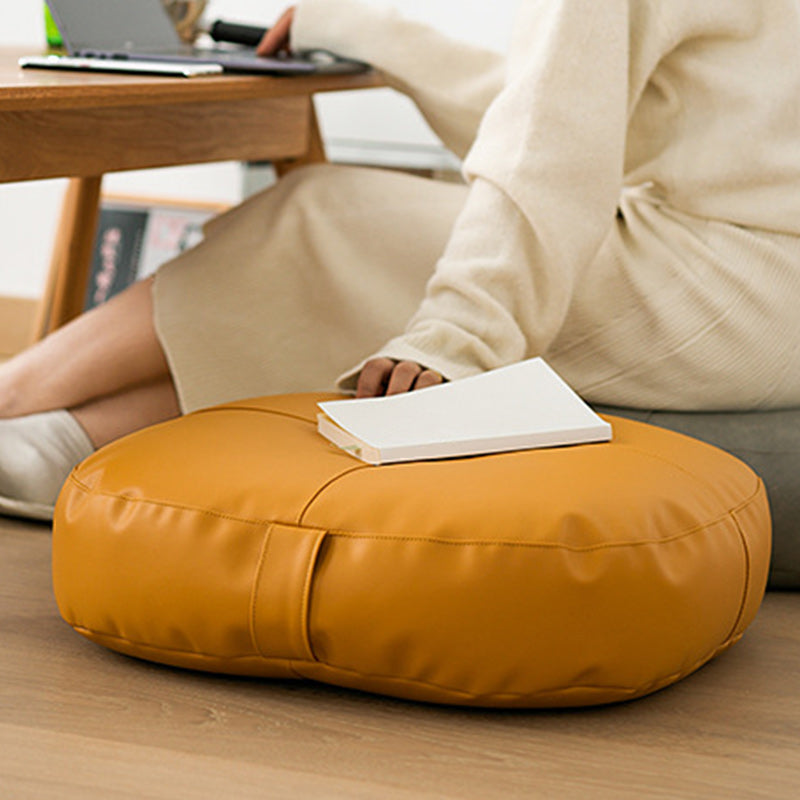 Modern Pouf Ottoman Faux Leather Upholstered Solid Color Square Ottoman Clearhalo 'furn' 'furn_ottomans_poufs' 'Furniture' 'Living Room Furniture' 'Ottomans & Poufs' 'ottomans_poufs' 6448264