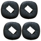 Modern Pouf Ottoman Faux Leather Upholstered Solid Color Square Ottoman Black 4 Piece Set Clearhalo 'furn' 'furn_ottomans_poufs' 'Furniture' 'Living Room Furniture' 'Ottomans & Poufs' 'ottomans_poufs' 6448265
