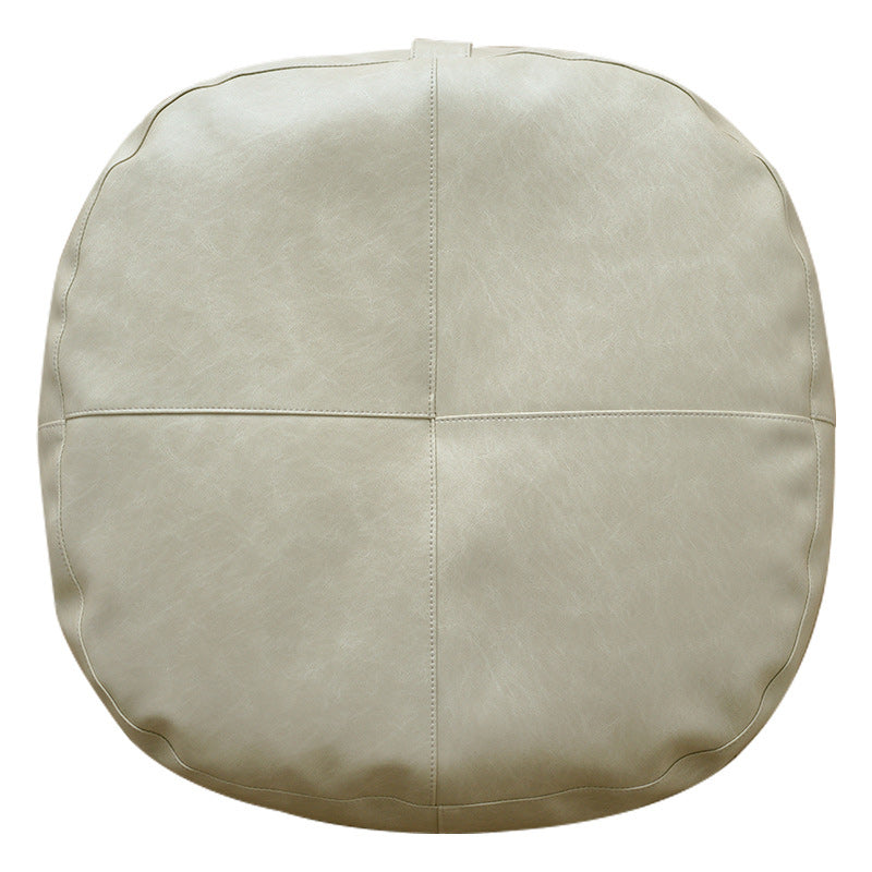 Modern Pouf Ottoman Faux Leather Upholstered Solid Color Square Ottoman White 1 Piece Clearhalo 'furn' 'furn_ottomans_poufs' 'Furniture' 'Living Room Furniture' 'Ottomans & Poufs' 'ottomans_poufs' 6448273