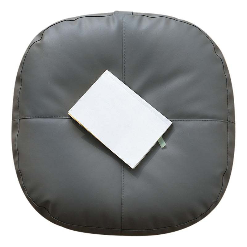 Modern Pouf Ottoman Faux Leather Upholstered Solid Color Square Ottoman Light Grey 1 Piece Clearhalo 'furn' 'furn_ottomans_poufs' 'Furniture' 'Living Room Furniture' 'Ottomans & Poufs' 'ottomans_poufs' 6448290