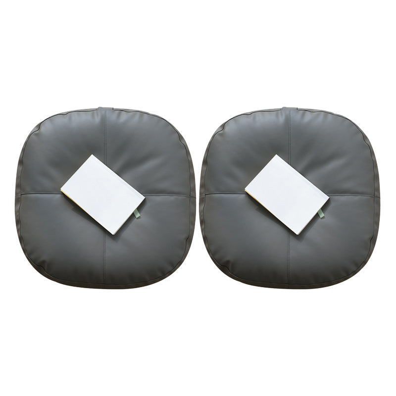 Modern Pouf Ottoman Faux Leather Upholstered Solid Color Square Ottoman Light Grey 2 Piece Set Clearhalo 'furn' 'furn_ottomans_poufs' 'Furniture' 'Living Room Furniture' 'Ottomans & Poufs' 'ottomans_poufs' 6448291