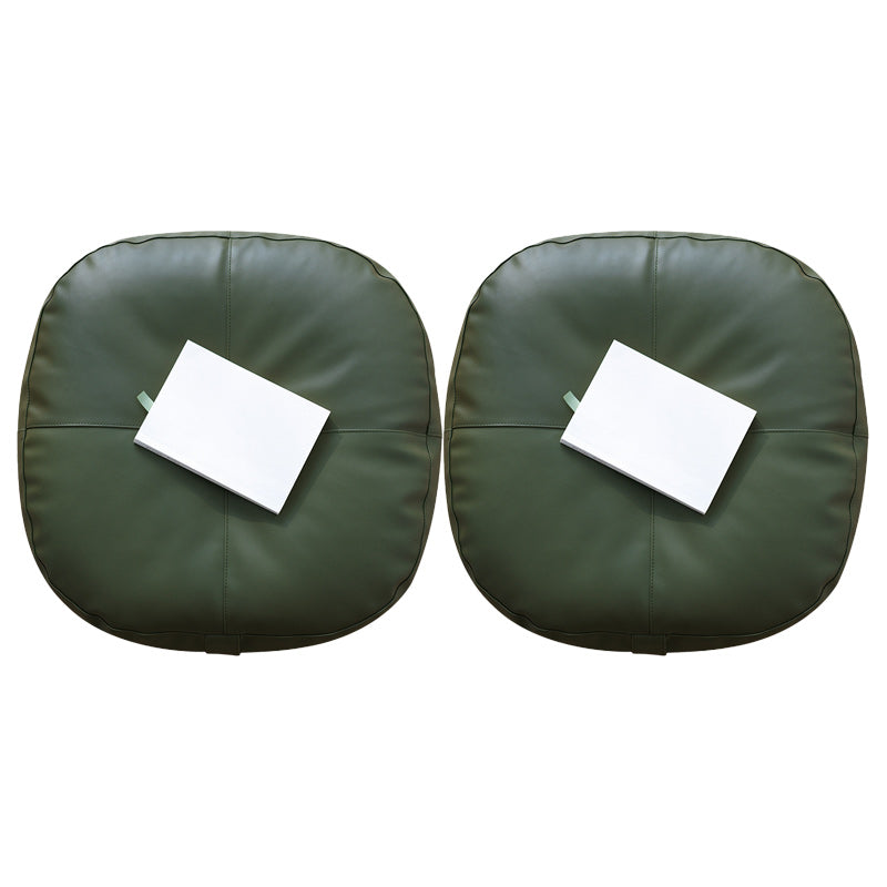 Modern Pouf Ottoman Faux Leather Upholstered Solid Color Square Ottoman Dark Green 2 Piece Set Clearhalo 'furn' 'furn_ottomans_poufs' 'Furniture' 'Living Room Furniture' 'Ottomans & Poufs' 'ottomans_poufs' 6448300