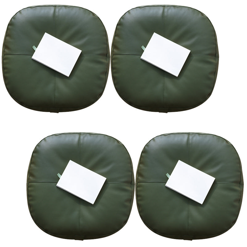 Modern Pouf Ottoman Faux Leather Upholstered Solid Color Square Ottoman Dark Green 4 Piece Set Clearhalo 'furn' 'furn_ottomans_poufs' 'Furniture' 'Living Room Furniture' 'Ottomans & Poufs' 'ottomans_poufs' 6448301