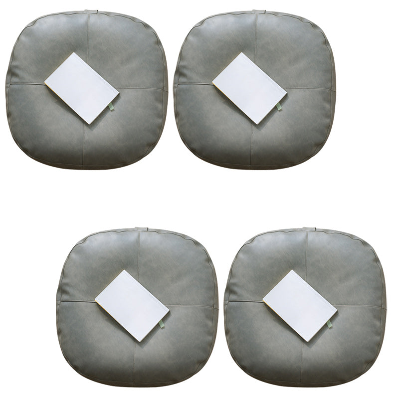 Modern Pouf Ottoman Faux Leather Upholstered Solid Color Square Ottoman Light Gray 4 Piece Set Clearhalo 'furn' 'furn_ottomans_poufs' 'Furniture' 'Living Room Furniture' 'Ottomans & Poufs' 'ottomans_poufs' 6448304