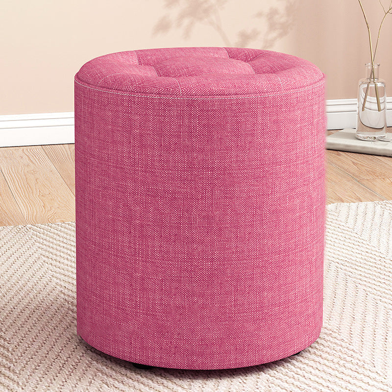 Modern Round Standard Grey Tear Resistant Standard for Drawing Room 13"L x 13"W x 14"H Rose Red 1 Piece Clearhalo 'furn' 'furn_ottomans_poufs' 'Furniture' 'Living Room Furniture' 'Ottomans & Poufs' 'ottomans_poufs' 6448315