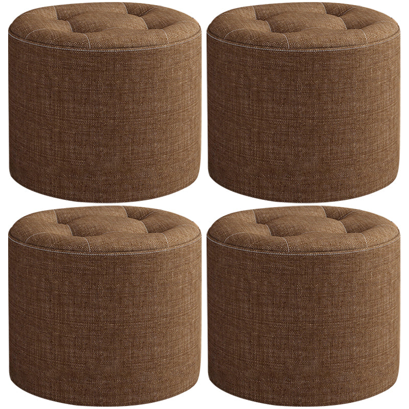 Modern Round Standard Grey Tear Resistant Standard for Drawing Room 12.6"L x 12.6"W x 7.5"H Coffee 4 Piece Set Clearhalo 'furn' 'furn_ottomans_poufs' 'Furniture' 'Living Room Furniture' 'Ottomans & Poufs' 'ottomans_poufs' 6448316