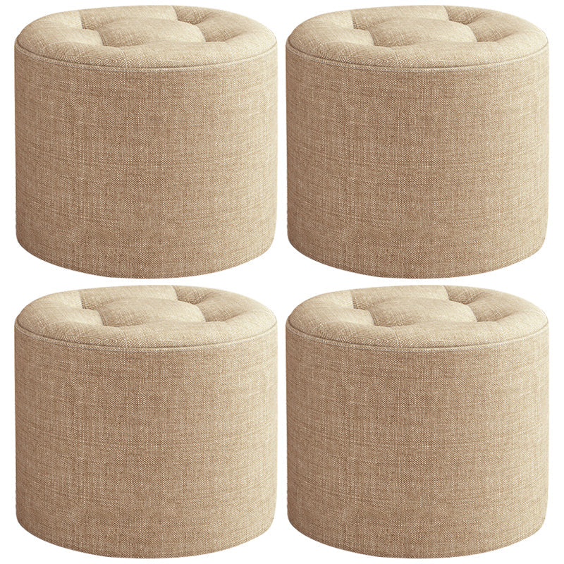 Modern Round Standard Grey Tear Resistant Standard for Drawing Room 12.6"L x 12.6"W x 7.5"H Off-White 4 Piece Set Clearhalo 'furn' 'furn_ottomans_poufs' 'Furniture' 'Living Room Furniture' 'Ottomans & Poufs' 'ottomans_poufs' 6448319