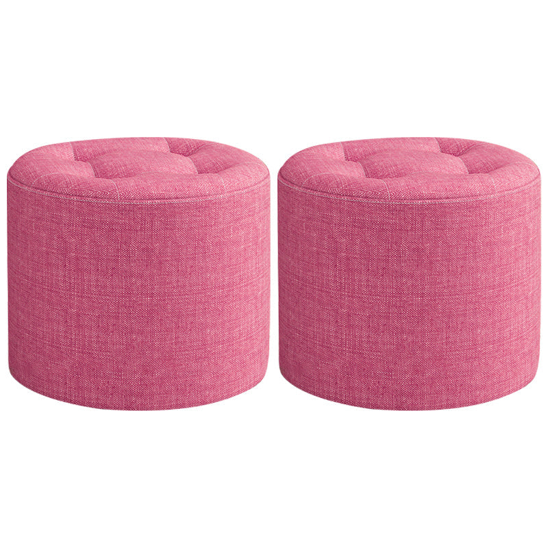 Modern Round Standard Grey Tear Resistant Standard for Drawing Room 12.6"L x 12.6"W x 7.5"H Rose Red 2 Piece Set Clearhalo 'furn' 'furn_ottomans_poufs' 'Furniture' 'Living Room Furniture' 'Ottomans & Poufs' 'ottomans_poufs' 6448325