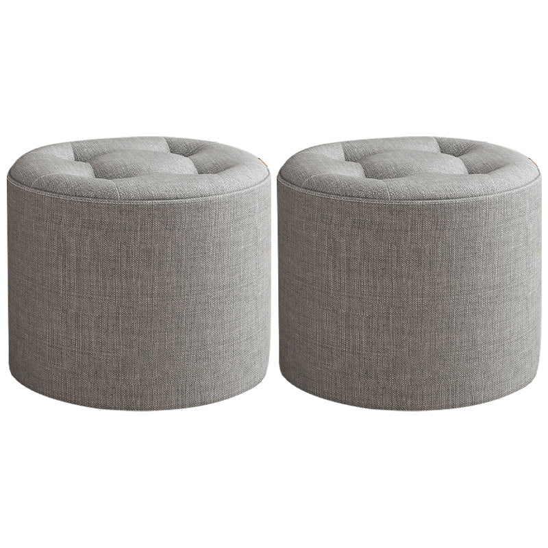 Modern Round Standard Grey Tear Resistant Standard for Drawing Room 12.6"L x 12.6"W x 7.5"H Grey 2 Piece Set Clearhalo 'furn' 'furn_ottomans_poufs' 'Furniture' 'Living Room Furniture' 'Ottomans & Poufs' 'ottomans_poufs' 6448330