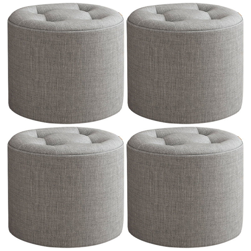 Modern Round Standard Grey Tear Resistant Standard for Drawing Room 12.6"L x 12.6"W x 7.5"H Grey 4 Piece Set Clearhalo 'furn' 'furn_ottomans_poufs' 'Furniture' 'Living Room Furniture' 'Ottomans & Poufs' 'ottomans_poufs' 6448331