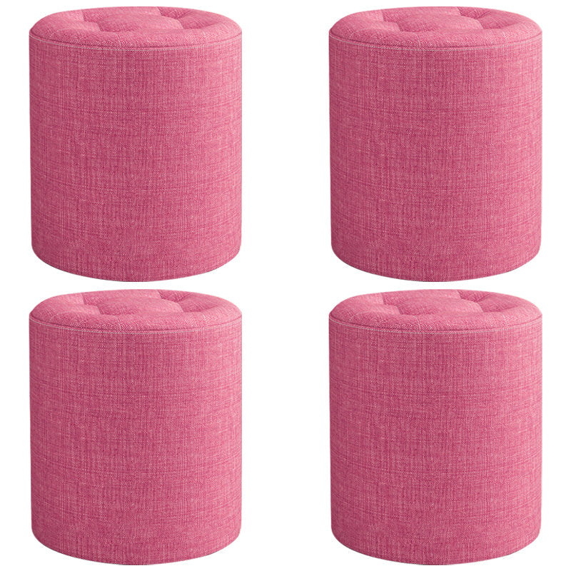 Modern Round Standard Grey Tear Resistant Standard for Drawing Room 13"L x 13"W x 14"H Rose Red 4 Piece Set Clearhalo 'furn' 'furn_ottomans_poufs' 'Furniture' 'Living Room Furniture' 'Ottomans & Poufs' 'ottomans_poufs' 6448341