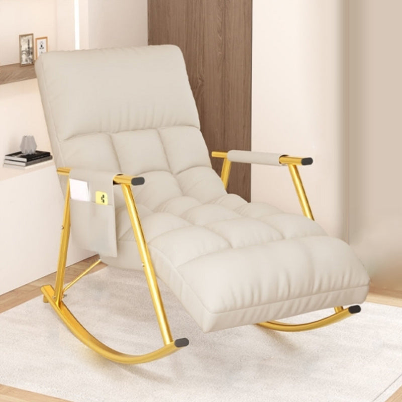 Silla de silla de cojines de estilo moderno silla rockera con marco de metal