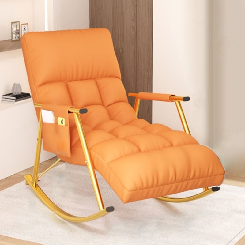 Silla de silla de cojines de estilo moderno silla rockera con marco de metal