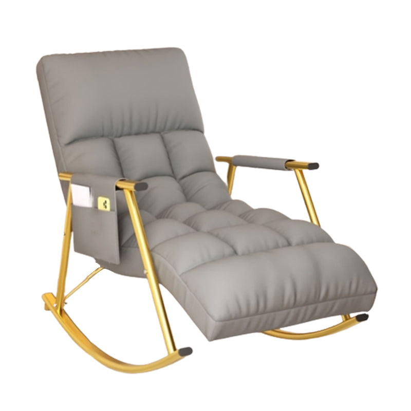 Silla de silla de cojines de estilo moderno silla rockera con marco de metal