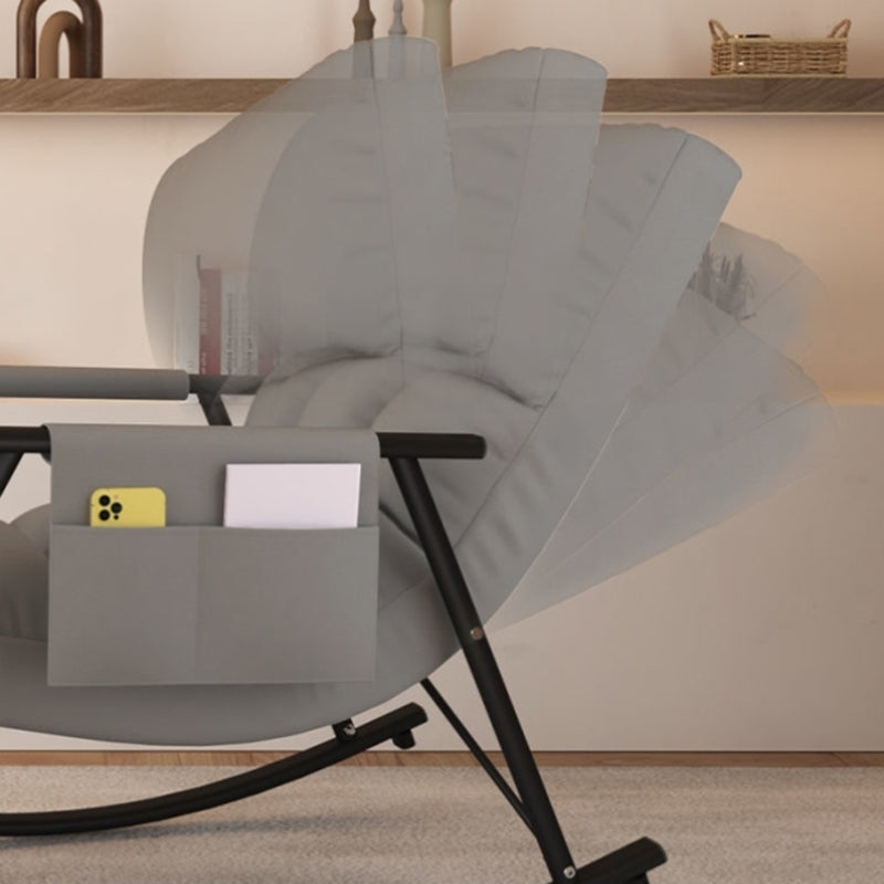 Silla de silla de cojines de estilo moderno silla rockera con marco de metal