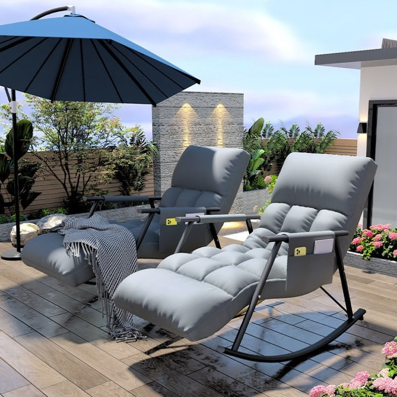 Silla de silla de cojines de estilo moderno silla rockera con marco de metal