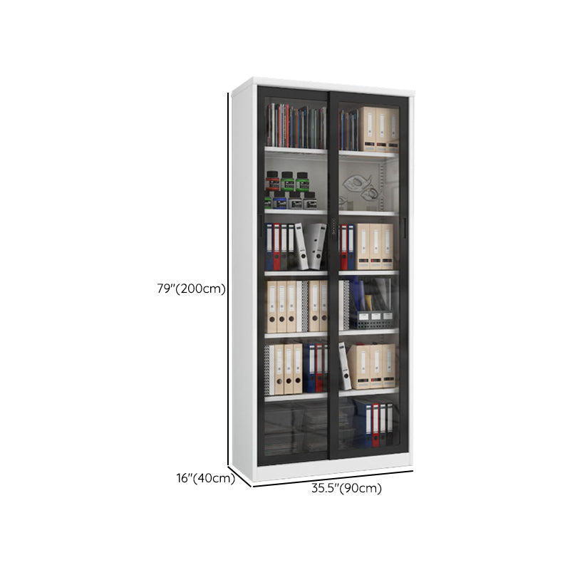 Classeur contemporain Bloc de couleur Blocage en métal avec étagères de rangement
