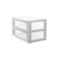 Contemporary Cabinet Plastic Vertical File Cabinet with Drawers 13.3"L x 9.4"W x 8.7"H White-Clear Clearhalo 'Filing Cabinets' 'filling_cabinets' 'furn' 'furn_filling_cabinets' 'Furniture' 'Office Furniture' 6448704
